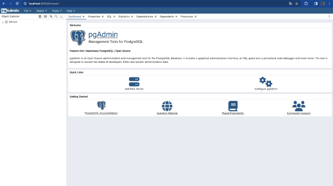 pgAdmin Interface