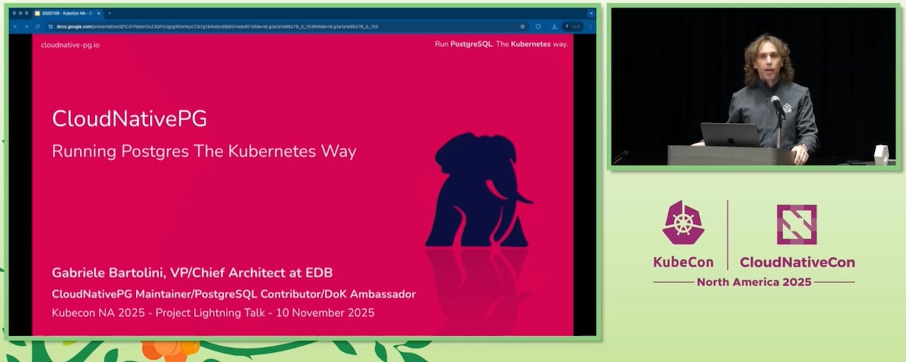 加布里埃尔·巴托利尼：2025年亚特兰大KubeCon NA回顾及CloudNativePG的CNCF孵化之路